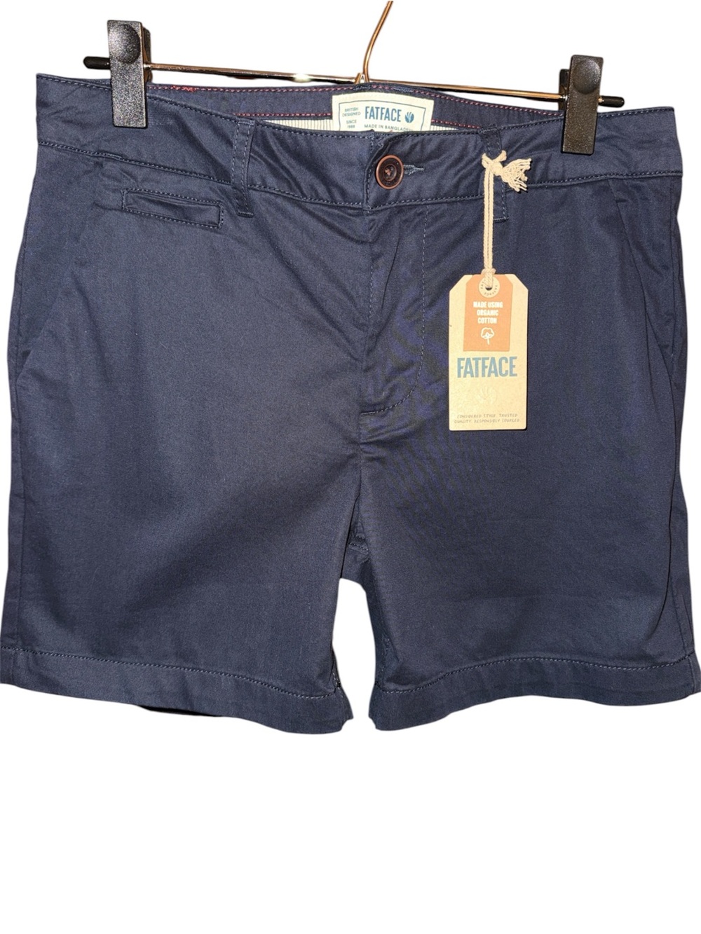 Fat Face Padstow Chino Navy Blue Shorts Relaxed Fit Women’s Size 4